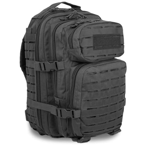 Military Tactical Backpack for Men 35L Small Molle System Water Resistant 3 Day Survival Assault Pack for Bug Out Bag Rucksack Travel Hiking Camping Gym Range Trekking Hunting Sport Work (Black) - color: Black