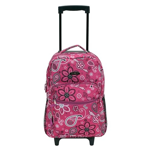 Rockland Double Handle 17" Rolling Backpack, Bandana - color: Bandana, size: One Size