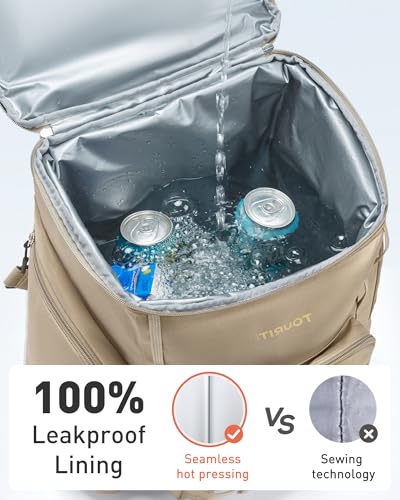 TOURIT Insulated Rolling Cooler Backpack, Leakproof Waterproof Beach Cooler Bag with Wheels and Handle, Outdoor Camping Picnic Travel - color: 01-Black, style: 36 Cans