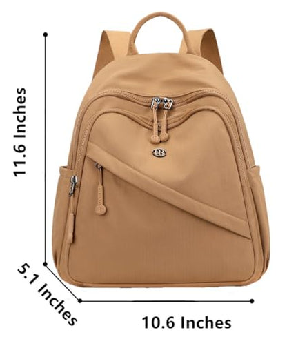 Mini Backpack Purse for Women Lightweight Nylon Casual Bag Small Daypacks for Work Travel (C Khaki) - color: C Khaki