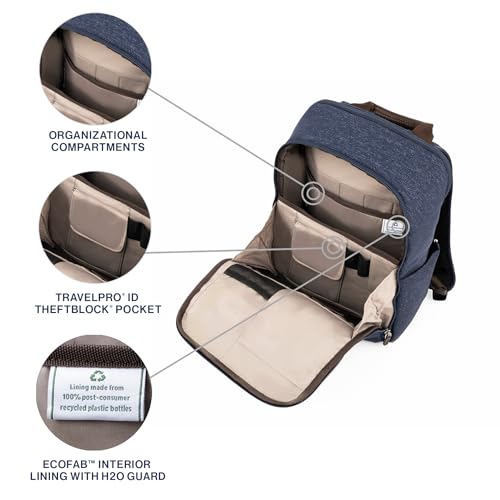 Travelpro Platinum Elite Slim Laptop Travel Backpack, Fits up to 16 Inch Laptop, Business, Water Resistant, Men and Women, True Navy Blue - color: True Navy Blue, size: 16 inches