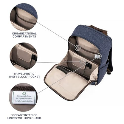 Travelpro Platinum Elite Slim Laptop Travel Backpack, Fits up to 16 Inch Laptop, Business, Water Resistant, Men and Women, True Navy Blue - color: True Navy Blue, size: 16 inches