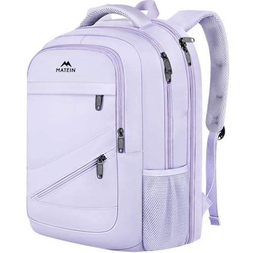 MATEIN Extra Large Laptop Backpack for Women, 50 L TSA Carry On with Multiple Organized Pockets, Anti Theft Water Resistant Travel Laptop Backpack Fits 18.4 In Computer, Light Purple - color: Purple, size: 18.4 Inch