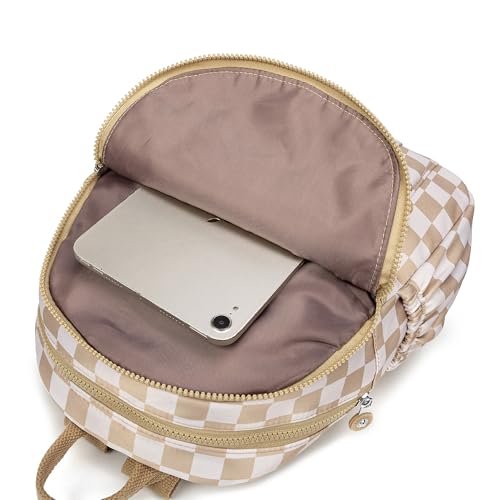 Pealwel Mini Backpack Purse for Women,Small Nylon backpacks for Ladies Backpacks Women Anti Theft Travel Bag (White&Square) - color: White&square