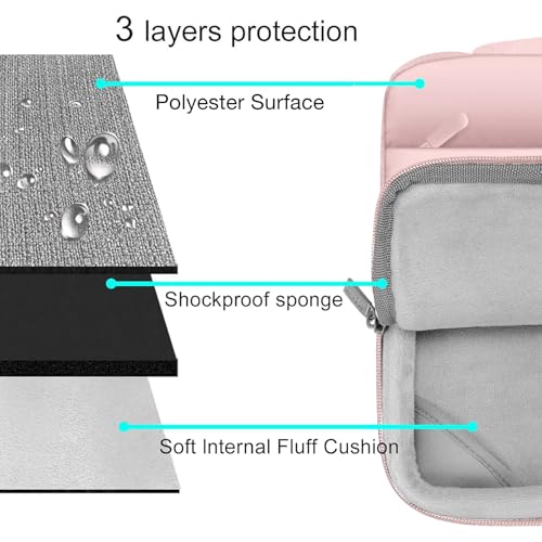 MOSISO Compatible with MacBook Air 15 inch Case M5 2026 M4 2025 M3 2024 M2 2023 A3448 A3241 A3114 A2941, Plastic Hard Shell Case&Puffy Sleeve Bag&Keyboard Skin&Webcam Cover&Screen Film, Pink - color: Pink