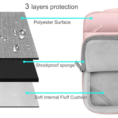 MOSISO Compatible with MacBook Air 15 inch Case M5 2026 M4 2025 M3 2024 M2 2023 A3448 A3241 A3114 A2941, Plastic Hard Shell Case&Puffy Sleeve Bag&Keyboard Skin&Webcam Cover&Screen Film, Pink - color: Pink