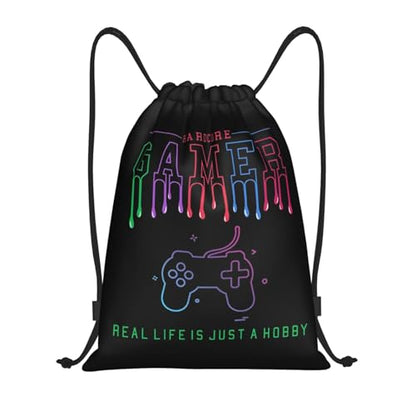 Gianlaima Game Over Controller Graphics Drawstring Bags Backpack Sport Gym Sack Yoga Dance Travel Bag For Men Women - color: Black11