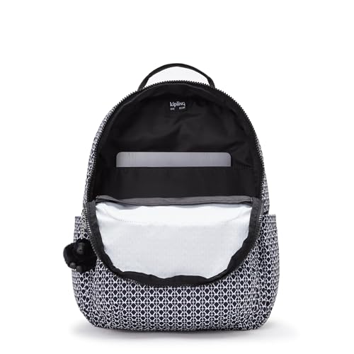Kipling Women's Seoul 15" Laptop Backpack, Durable, Roomy with Padded Shoulder Straps, Built-In Protective Sleeve - color: Signature Print, size: 12.75''L x 17.25''H x 8''D