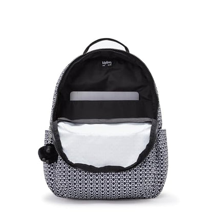 Kipling Women's Seoul 15" Laptop Backpack, Durable, Roomy with Padded Shoulder Straps, Built-In Protective Sleeve - color: Signature Print, size: 12.75''L x 17.25''H x 8''D