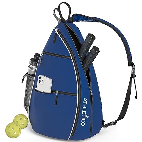 Athletico Sling Bag - Crossbody Backpack for Pickleball, Tennis, Racketball, and Travel for Men and Women - color: Blue