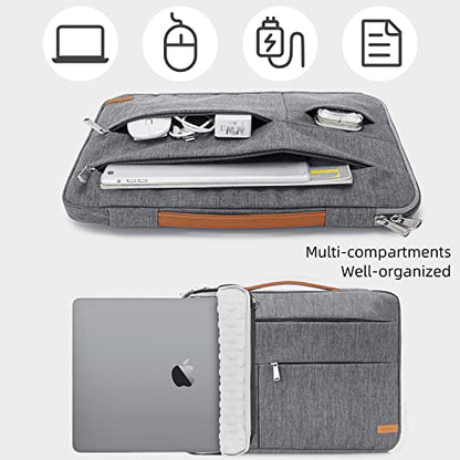 KINGSLONG 13.3 inch Laptop Sleeve Bag, Slim Shockproof Handbag, Computer Carrying Case Cover Compatible with MacBook Air/Pro Acer Asus Dell HP, Grey - color: Grey, size: 13 inch