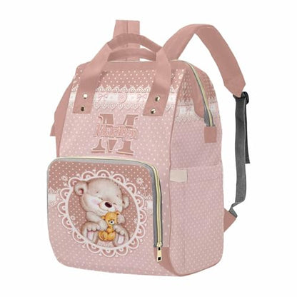 Newcos Customized Baby Diaper Bag with Pattern, Personalized Name Diaper Backpacks with Water Bottle for Newborn Mom, Custom Cute Nursing Tote Mommy Bags for Baby Women Wife Picnic Mothers Day Pink - color: Patten 15