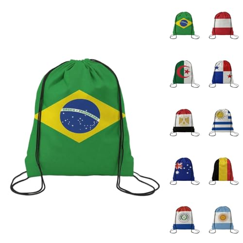 TREBIN 2026 Soccer Cup Drawstring Backpack, Soccer Gym Bag in National Flag Colors, Sports Bag Sackpack Cinch Bag (Belgium Fan) - color: Belgium Fan