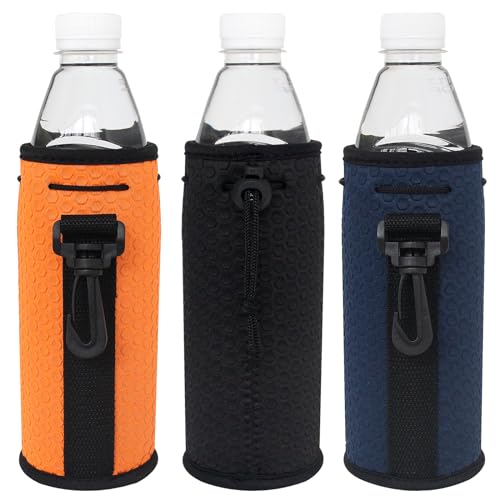 Water Bottle Sleeves, 3 Pcs Neoprene Insulators Bottle Carrier Holder with Buckles, fits 16-18oz (Colorful1) - color: Colorful1