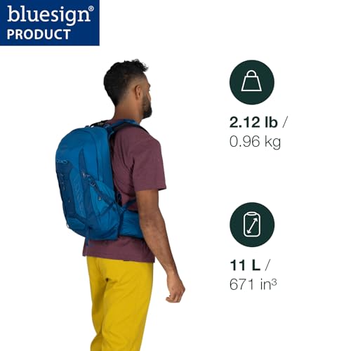 Osprey Talon 11L Men's Lightweight Hiking Backpack - Small Daypack for Travel & Camping, Black/Coal Grey - color: Black/Coal Grey, size: 11L - Standard Fit
