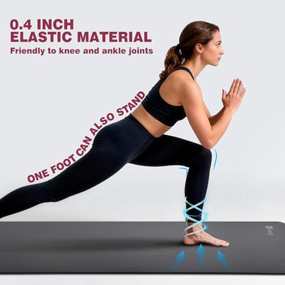 KEEP Extra Thick NBR Yoga Mat for Women & Men, 10mm Thick, 72”x24” Large Exercise Mat with Non-Slip Workout Mat for Yoga, Pilates, Stretching, Meditation – Wide & Cushioned Fitness Mat - color: Grey
