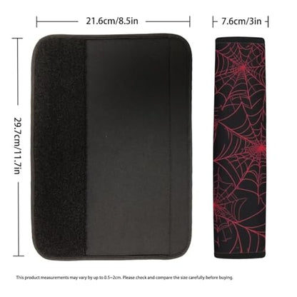 Red Spider Web Car Seat Belt Cover Pad,omfortable Seat Strap Pads,Compatible with All Models of Seatbelt Covers,Can Be Used As A Backpack Shoulder Pad, Essential Car Seat Shoulder Strap Pads - color: Red Spdier Web