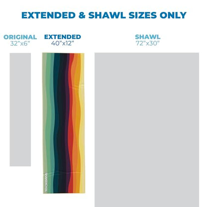 SHAKEitCOOL Extended Size Cooling Towel – Be Cool in Style - Heat Relief, Soft, Lightweight, Sun Protection, Easy Clean - Perfect for Biking, Hiking, Running, Yoga, Golf, Gardening - Sunset Wave M - color: Sunset Wave