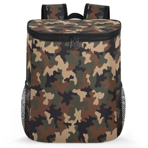 Insulated Cooler Backpack Portable Soft Cooler Bag Ice Chest Backpack for Camping Beach Picnic Lunch Work Travel - color: Multicolor 18