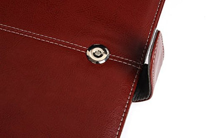 MOSISO Compatible with MacBook Pro 15 inch Retina (A1398, Version 2015/2014/2013/end 2012), PU Leather Portfolio Protective Stand Cover Sleeve, Brown - color: Brown