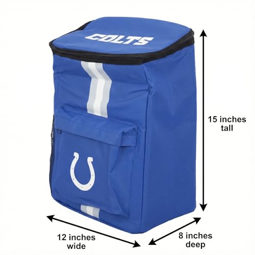 Cooler Backpack – Portable Soft Sided Ice Chest – Insulated Bag Holds 36 Cans - Football Gear – Show Your Team Spirit with Officially Licensed Fan Gear - style: Indianapolis Colts