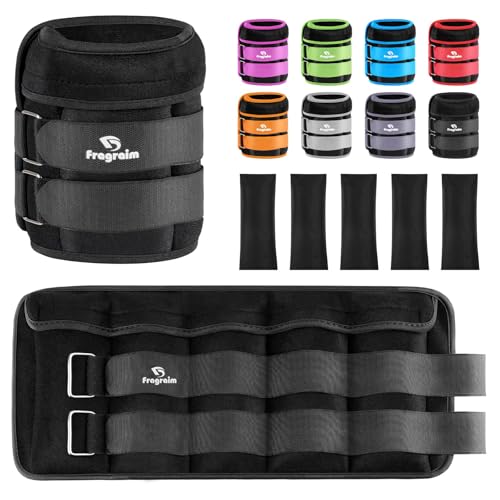 Fragraim Adjustable Ankle Weights 1-3/4/5/6/8/10/12/15/20 LBS Pair with Removable Weight for Jogging, Gymnastics, Aerobics, Physical Therapy - color: black - double buckle, style: 7.5 lbs each( 15 lbs pair)