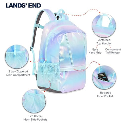 Lands' End Unisex Kids Medium ClassMate Lightweight Durable Elementary School Backpack, Pastel Lilac - color: Pastel Lilac