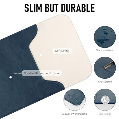 Allinside 11-12 inch Laptop Sleeve Case Compatible with MacBook Air 11 2010-2015/MacBook 12 2015-2017, Waterproof PU Leather Laptop Sleeve Bag Protective Vertical Case Cover, Blue - color: Blue, size: 11-12 in for Macbook Air 11/12/iPad