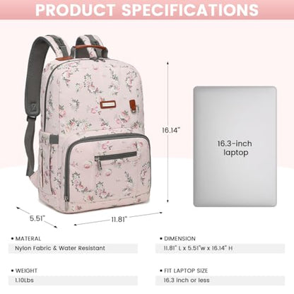 Diaper Bag Backpack, Large Baby Nappy Bags with Portable Changing Pad for Boys and GirlsMultifunction Travel Baby Bag for Moms Dads, Shower Gifts Waterproof and Stylish，Flower Pink - color: Flower Pink
