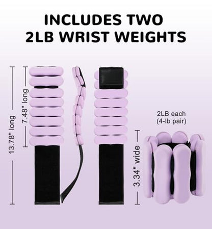Ankle and Wrist Weights for Women & Men, Adjustable Arm & Leg Weights Set of 2 (1 lb/2 lb Each) Soft Silicone Weighted Bands Weighted Bracelet for Pilates Yoga Dance Walking Running Swimming Water Pool Home Gym Fitness Workout Jogging Gymnastics Aerobics