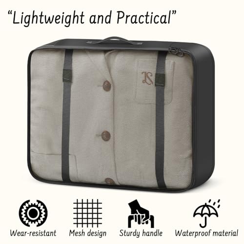 9 Set Packing Cubes for Travel Essentials - Lightweight Carry-On Luggage Organizer Bags with Shoe, Clothes & Laundry Bags for Airplane, Family & Business Travel, Black - color: Black