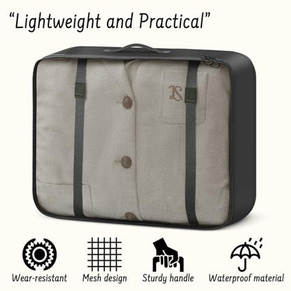 9 Set Packing Cubes for Travel Essentials - Lightweight Carry-On Luggage Organizer Bags with Shoe, Clothes & Laundry Bags for Airplane, Family & Business Travel, Black - color: Black