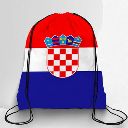 TREBIN 2026 Soccer Cup Drawstring Backpack, Soccer Gym Bag in National Flag Colors, Sports Bag Sackpack Cinch Bag (Croatia Fan) - color: Croatia Fan