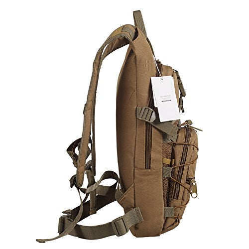 Hydration Backpack with 3L Water Bladder for Hiking and Climbing - color: Khaki