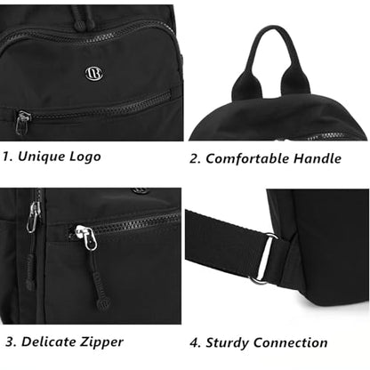 Backpack Purse for Women Ladies Nylon Bag Casual Daypack Travel Shopping Pack (B Style Gray) - color: B Style Gray