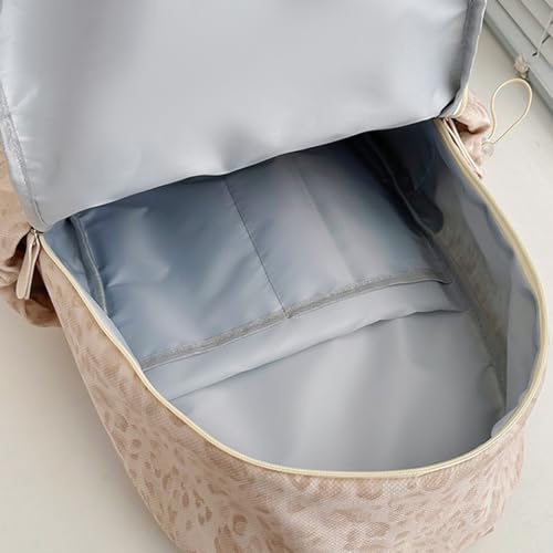 Fashion Cheetah Backpack Shoulder Bag, Trendy y2k Design Daypack Bookbag Leopard Print Coquette Purse Women Men Daily - color: Creamy
