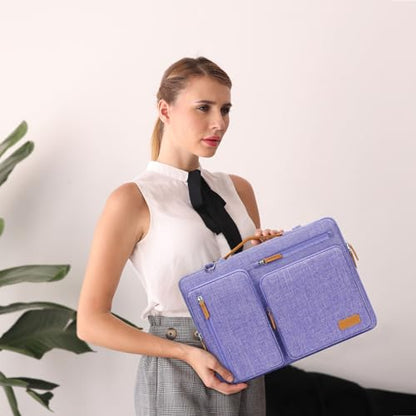 MOSISO 360 Protective Laptop Shoulder Bag,13-13.3 inch Computer Bag Compatible with MacBook Pro 14, HP, Dell, Lenovo, Asus Notebook,Side Open Messenger Bag with 4 Zipper Pockets&Handle, Purple - color: Purple, size: 13.3 inch