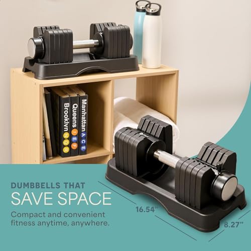 LifePro Adjustable Dumbbells Set – Quick-Adjust Space-Saving Weights with Anti-Slip Handle for Home Gym Strength Training - color: 55lb Single