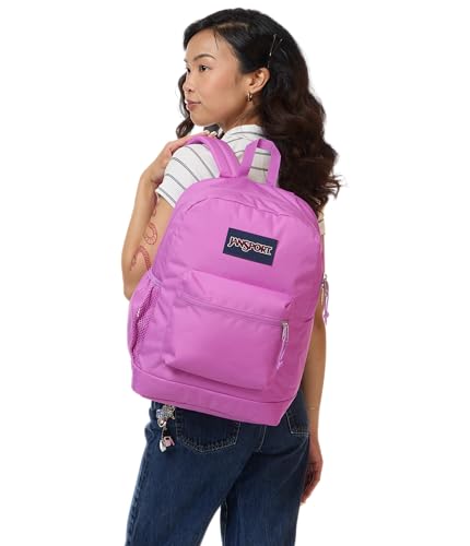 JanSport Cross Town Plus Backpack - Large Main Compartment, Side Water Bottle Pocket, 15-Inch Padded Laptop Sleeve - Digital Fuchsia - color: Digital Fuchsia