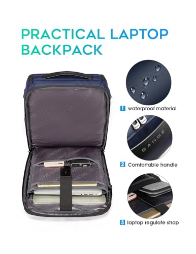 FUTURE AESTHETIC Business Smart Backpack Waterproof fit 15.6 Inch Laptop Backpack with USB Charging Port,Travel Backpack - color: Blue