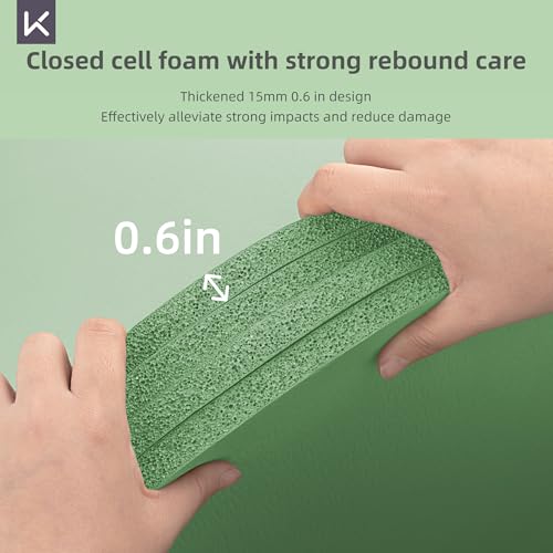 KEEP Extra Thick NBR Yoga Mat for Women & Men, 15mm Thick, 72”x32” Large Exercise Mat with Non-Slip Workout Mat for Yoga, Pilates, Stretching, Meditation – Wide & Cushioned Fitness Mat - color: Green