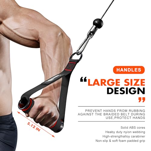 HPYGN Exercise Handle, Replacement Fitness Equipment for Pilates, Yoga, Strength Trainer, Pull Down Home Gym Red, Grey, Blue Working Out Handle - color: 1-Red Handles