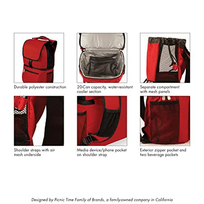 Picnic TIME NFL Zuma Backpack Cooler, Soft Cooler Backpack, Lunch Cooler - color: Black