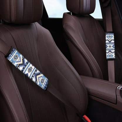 Dreaweet Aztec Car Accessories Southwest Native American Indian Ethnic Tribal Geometric Pattern Car Seat Belt Covers 2 Pcs Seat Shoulder Pads Soft Seatbelt Covers for Women - color: Aztec Navajo