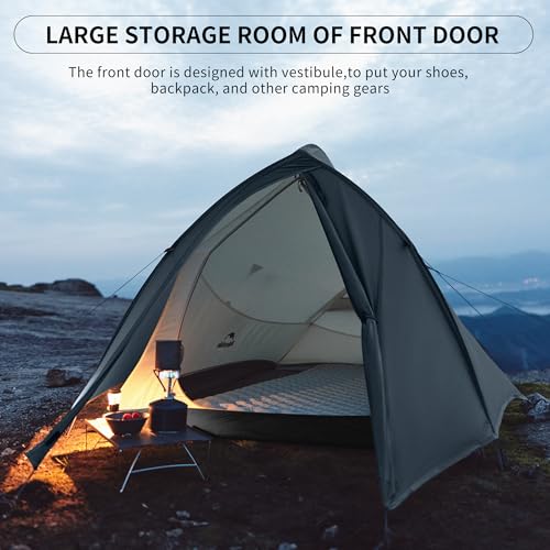 Naturehike Cloud Up 1 Person Tent, Lightweight Backpacking Tents for One Man, Waterproof Ultralight One Person Tent for Camping Hiking Backpacking - color: Navy Blue