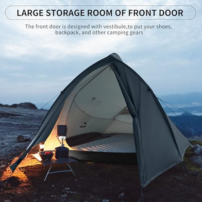 Naturehike Cloud Up 1 Person Tent, Lightweight Backpacking Tents for One Man, Waterproof Ultralight One Person Tent for Camping Hiking Backpacking - color: Navy Blue