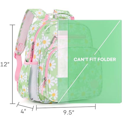 mibasies Toddler Backpacks for Girls 2-4: Little Kid Bookbag for Preschool Prek Daycare Daisy Green - color: Daisy Green, style: Toddler-12"h(not Fit Folder)