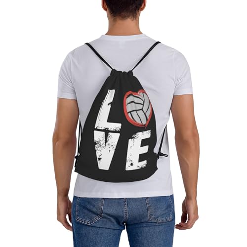 Love Volleyball Unisex Drawstring Backpack Bag Sport Gym Travel Swim Sackpack - color: Love Volleyball8