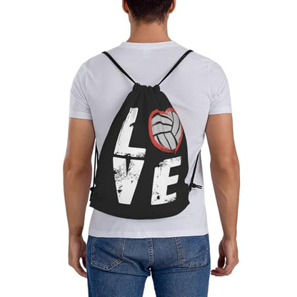 Love Volleyball Unisex Drawstring Backpack Bag Sport Gym Travel Swim Sackpack - color: Love Volleyball8