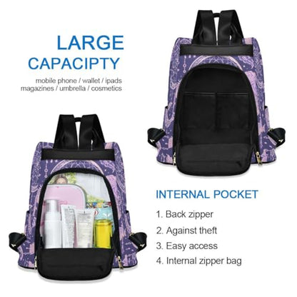 ALAZA Dream Catcher Roses Leaves and Feathers Trips Hiking Camping Rucksack Pack for Women - color: Multi 5